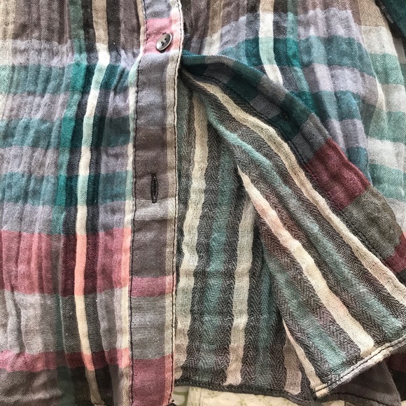 ANTHROPOLOGIE HOLDING HORSES MIXED PLAID TUNIC - Picture 9 of 9